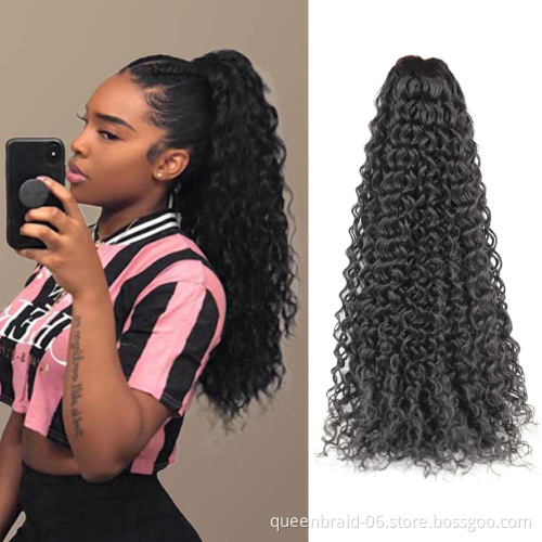 Curly Ponytail Extension for Black Women Wavy Ponytail Hair Piece Clip on Kinky Straight Yaki Ponytail